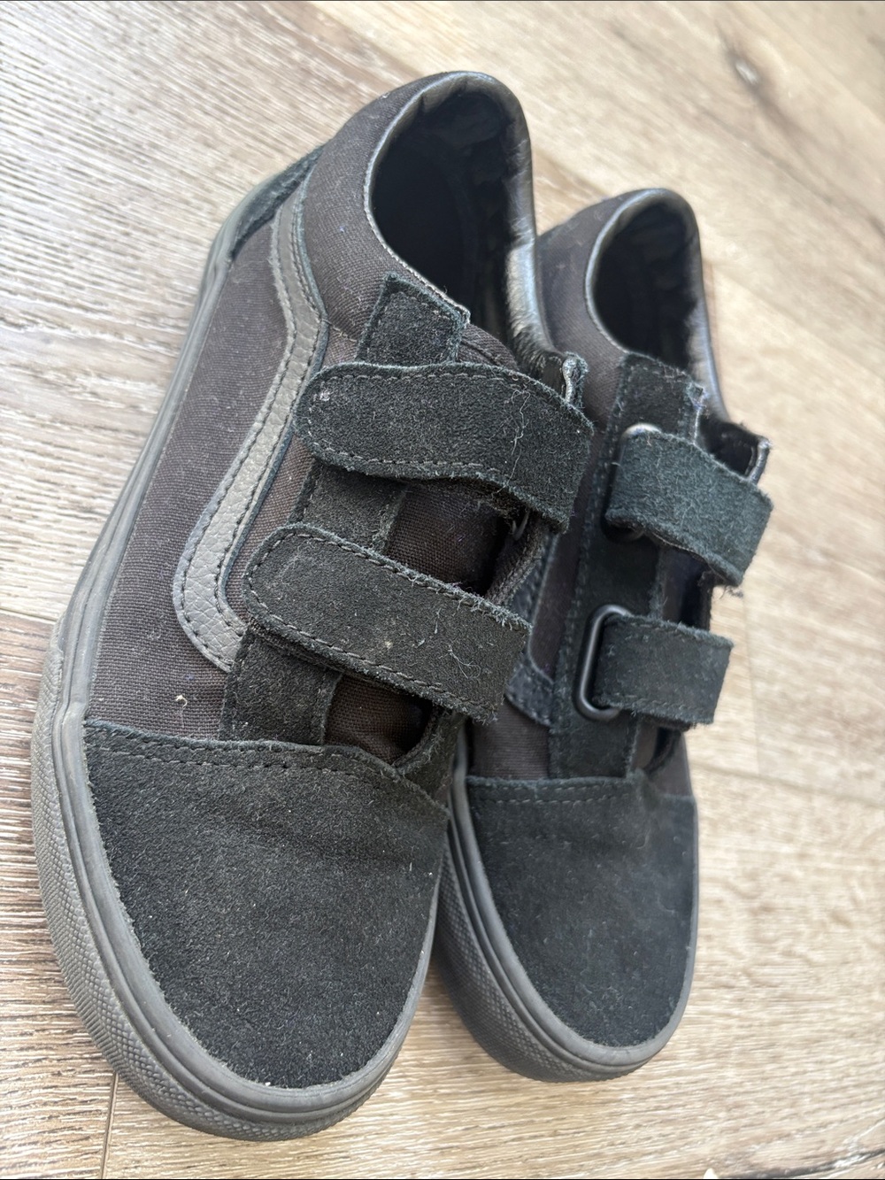 Vans Kids Black Velcro Skate Sneakers